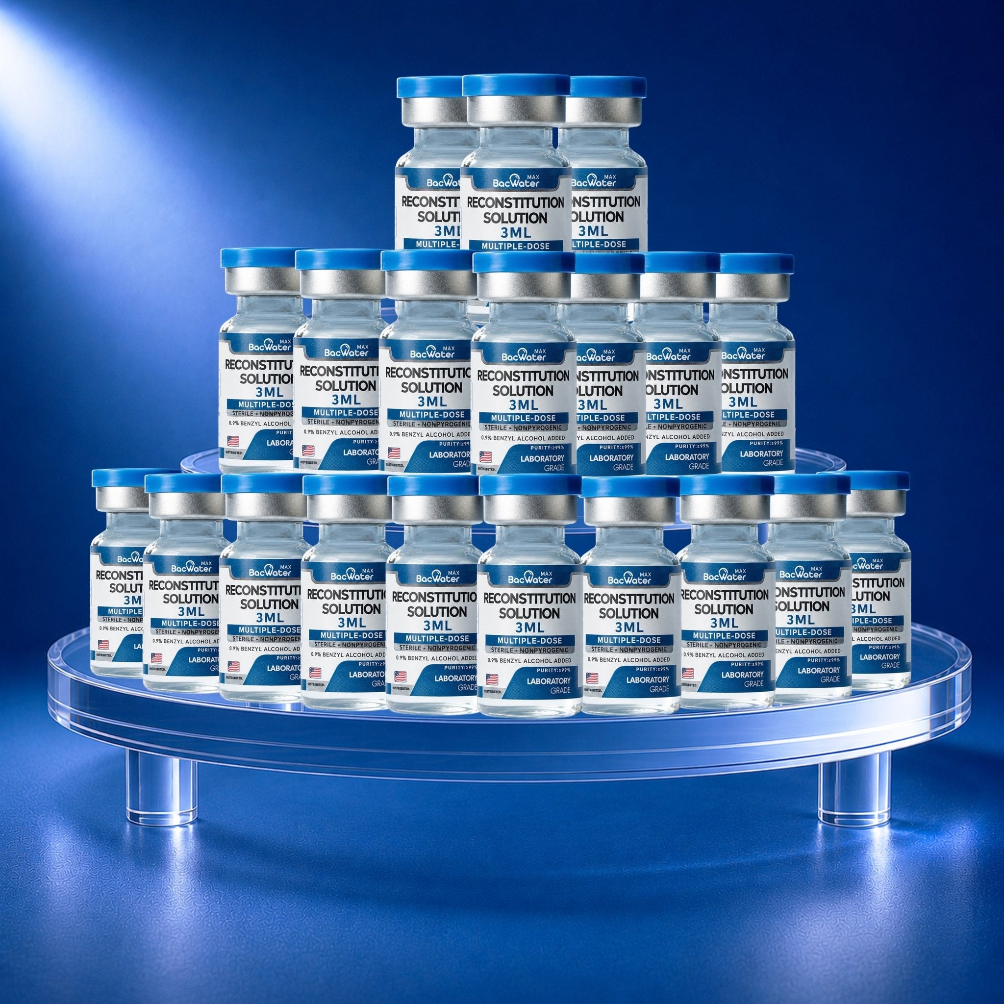 High-Purity Bacteriostatic Water 3ml | 20-Pack – Research Grade 🧪 - BACWATERMAX-VITAMIN GUYS