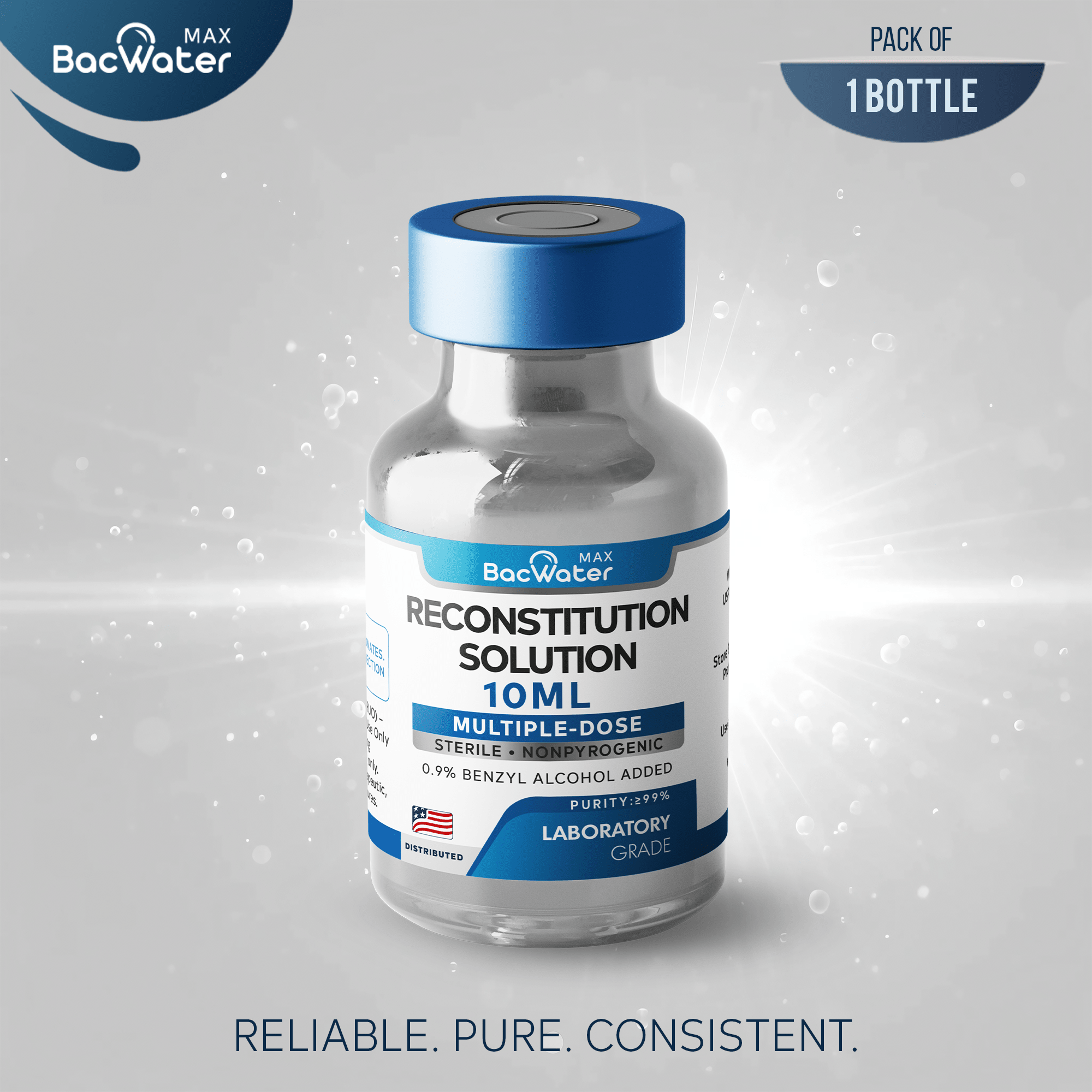 High - Purity Sterile Water 10ml | 1 - Pack β Research Grade π§ͺ - BACWATERMAX - VITAMIN GUYS