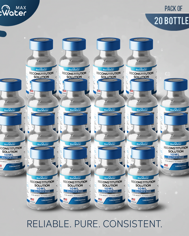 Premium Bacteriostatic Water 10ml | 20-Pack – Research Grade 🧪