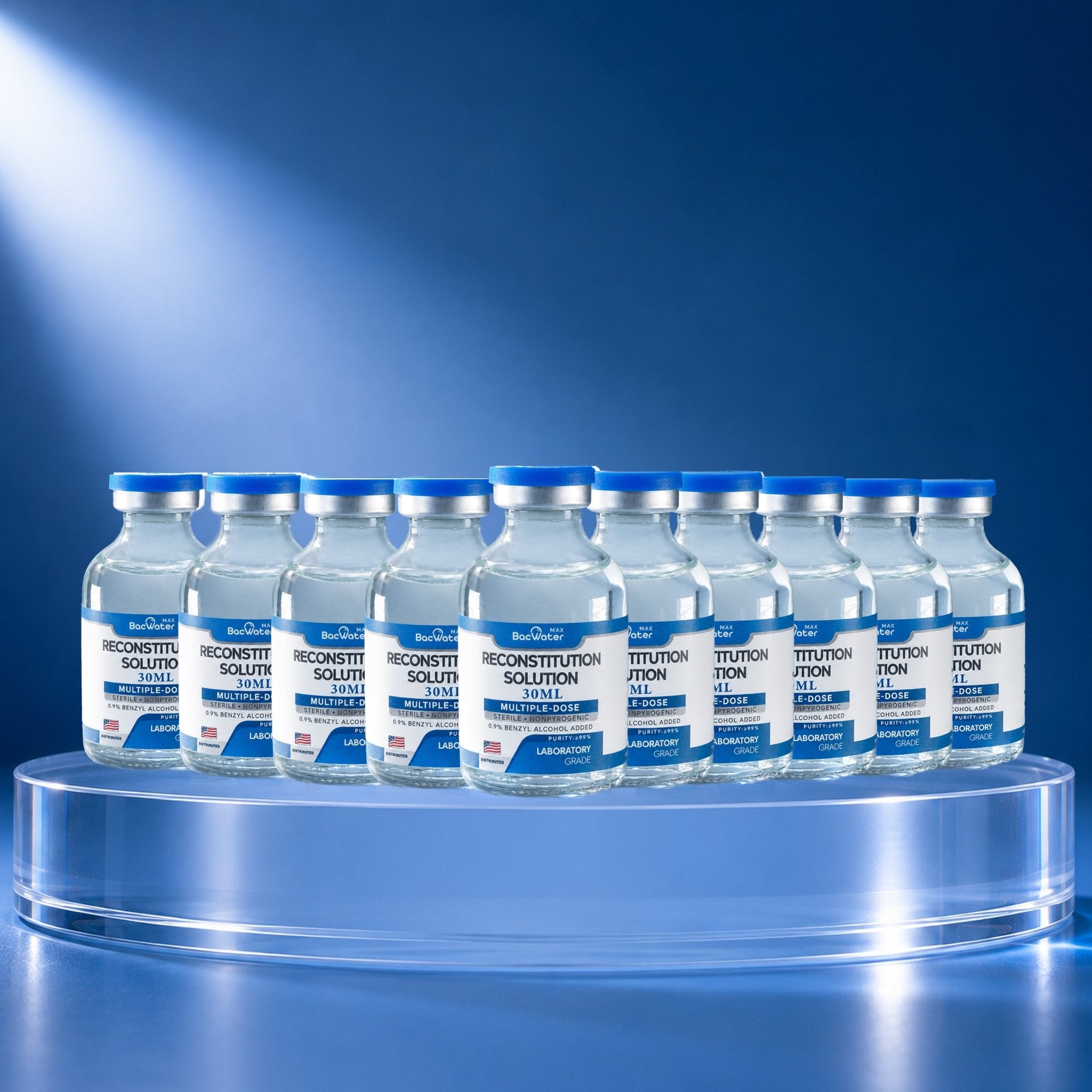 High-Purity Bacteriostatic Water 30ml | 10-Pack – Research Grade 🧪 - BACWATERMAX-VITAMIN GUYS