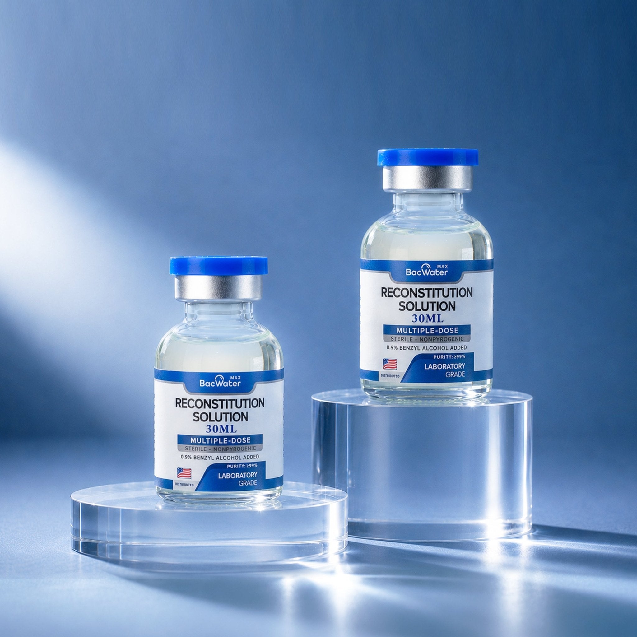 High-Purity Bacteriostatic Water 30ml | 2-Pack – Research Grade 🧪 - BACWATERMAX-VITAMIN GUYS