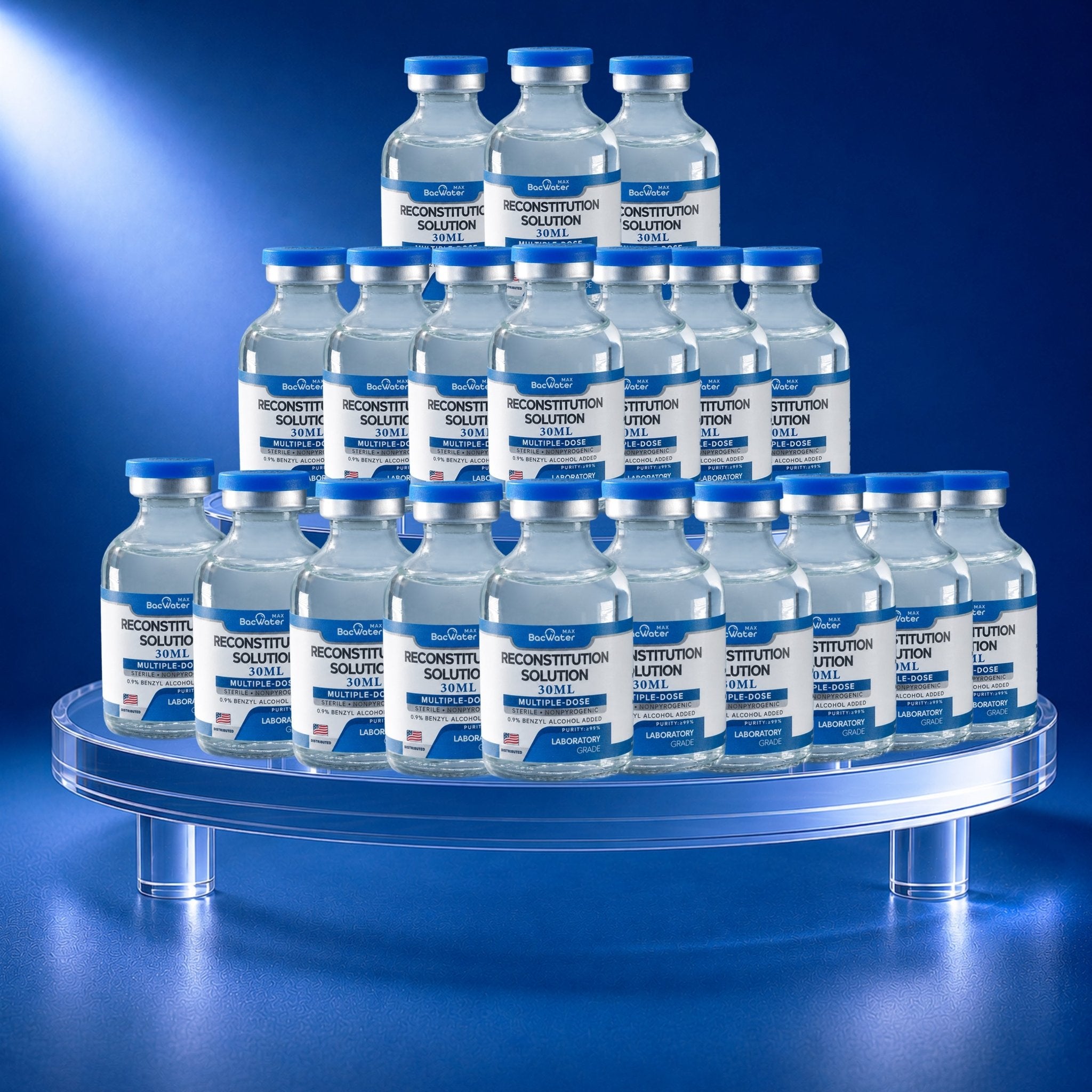 High-Purity Bacteriostatic Water 30ml | 20-Pack – Research Grade 🧪 - BACWATERMAX-VITAMIN GUYS