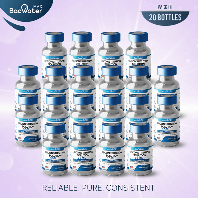 High - Purity Sterile Water 30 ml | 20 - Pack – Research Grade 🧪 - BACWATERMAX - VITAMIN GUYS